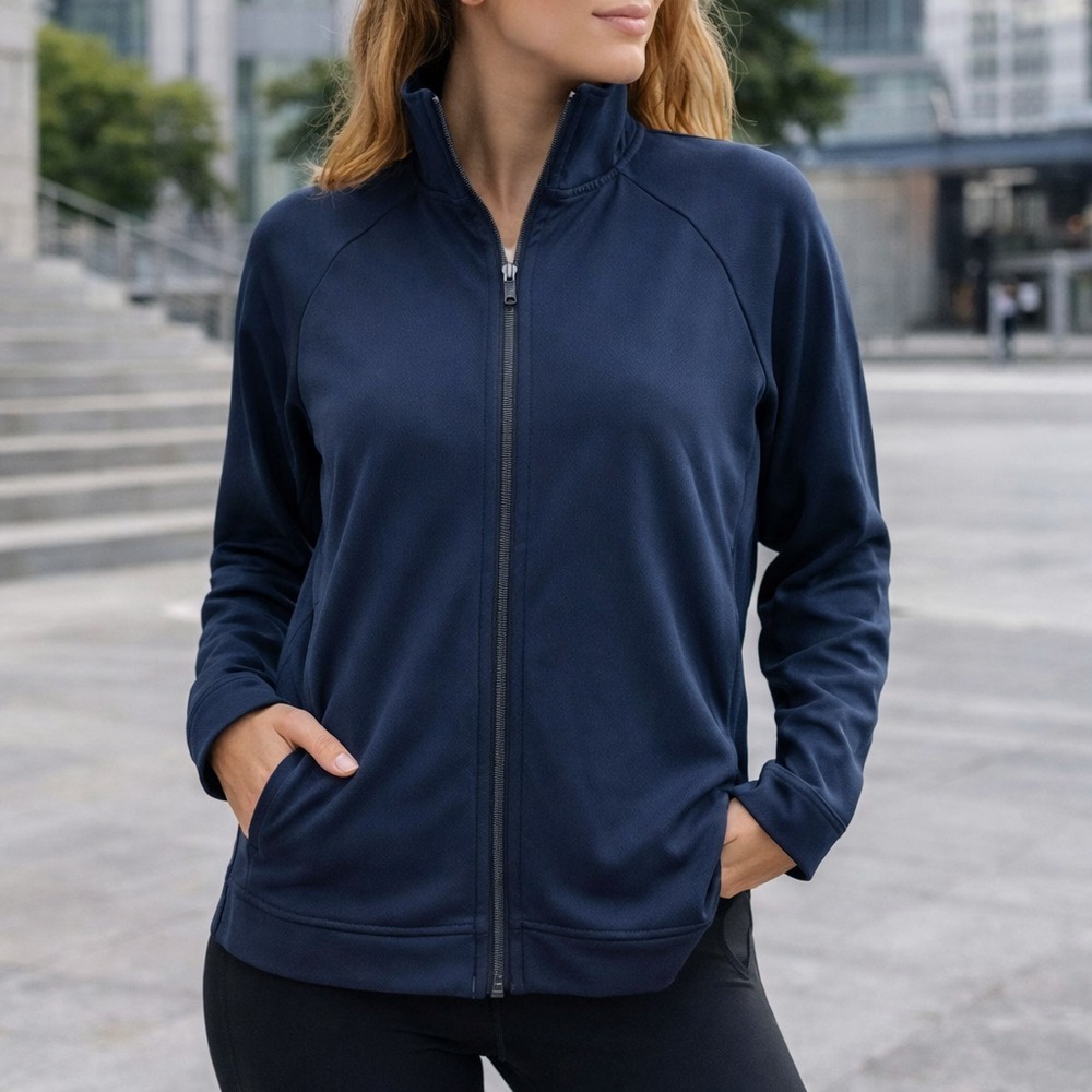 Public Rec Womens All Day Jacket Blue Sz M Full Zip Athleisure Lightweight